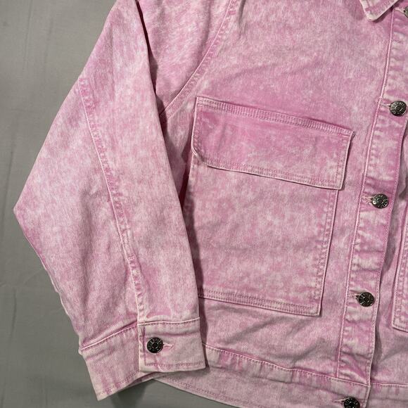 Celebrity Pink Oversize Denim Jacket Pink Acid Wash Women’s Size 2XL - Picture 4 of 9